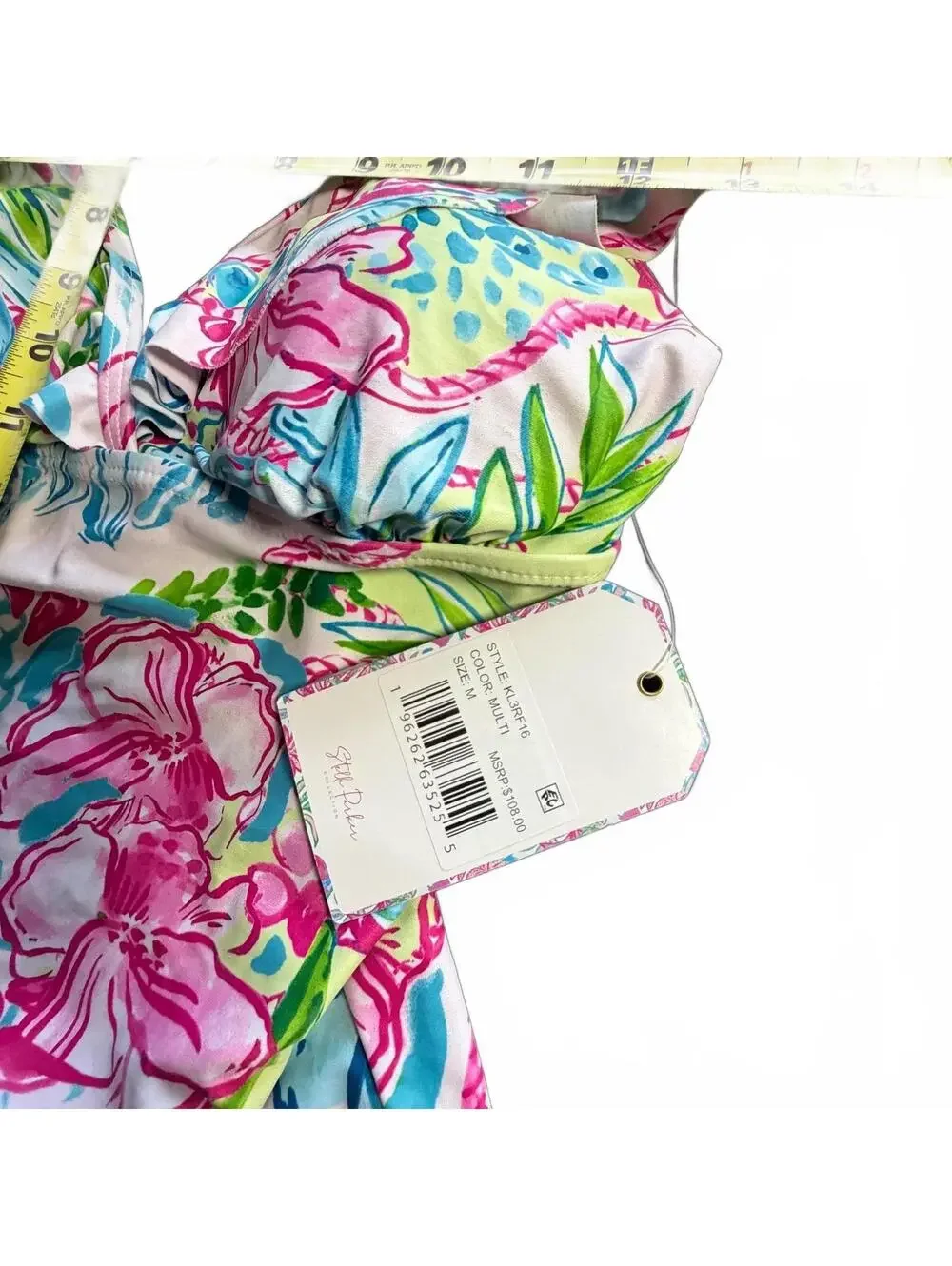 STELLA PARKER tummy control Standard Tiered Maillot One Piece Swimsuit $108 NWT